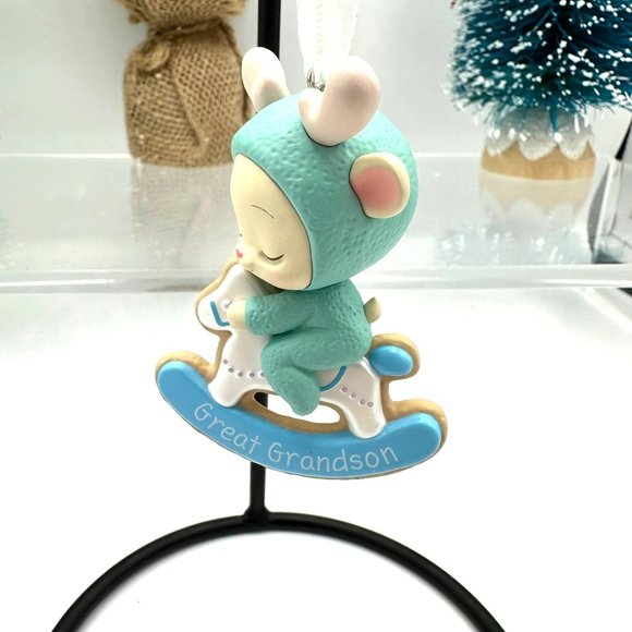 Hallmark Keepsake Ornament Great Grandson 2018 Rocking Horse Winter Christmas - Picture 3 of 8